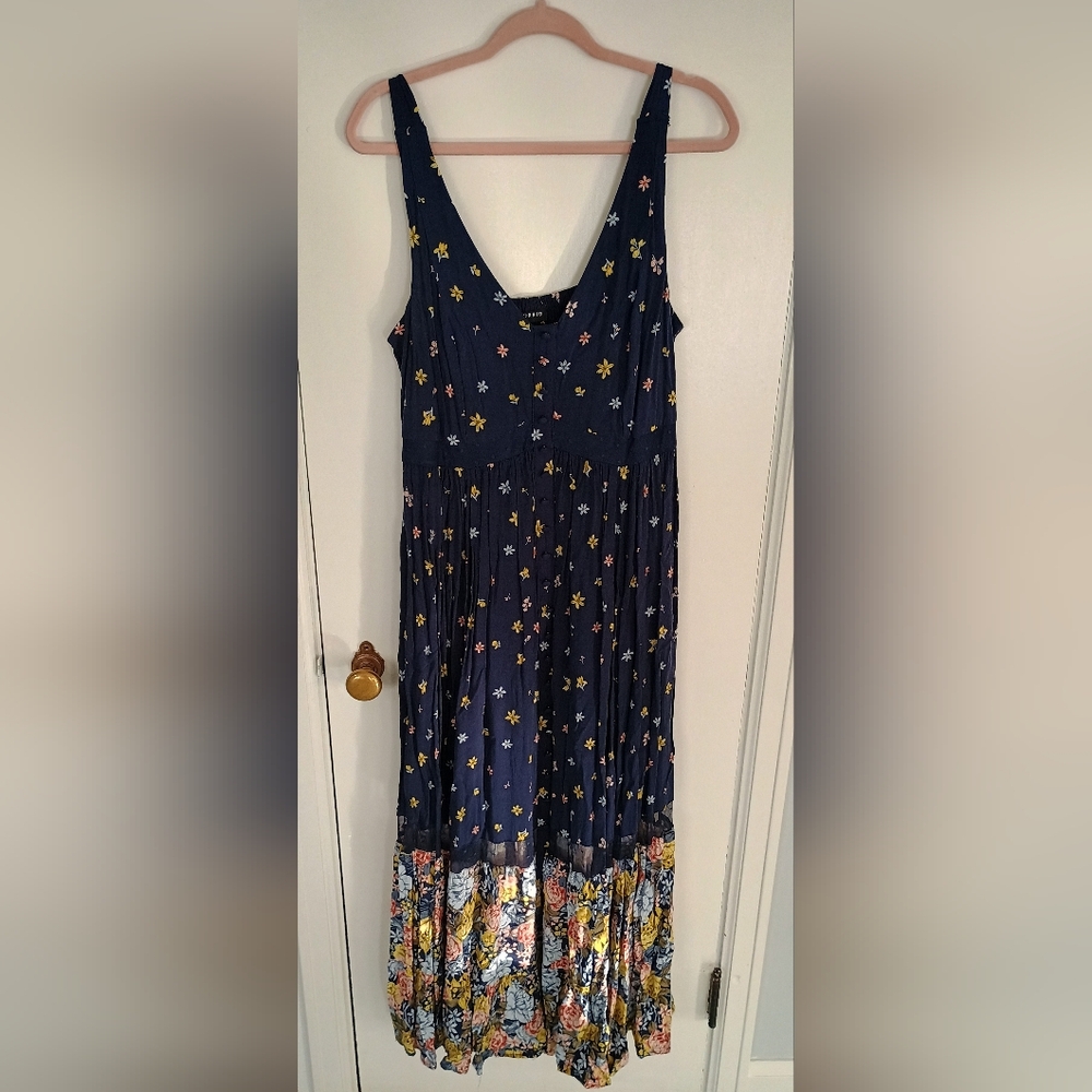 Torrid Floral Navy Maxi Dress, Size 0X
